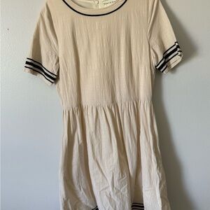 Cream Dress with Black Accents